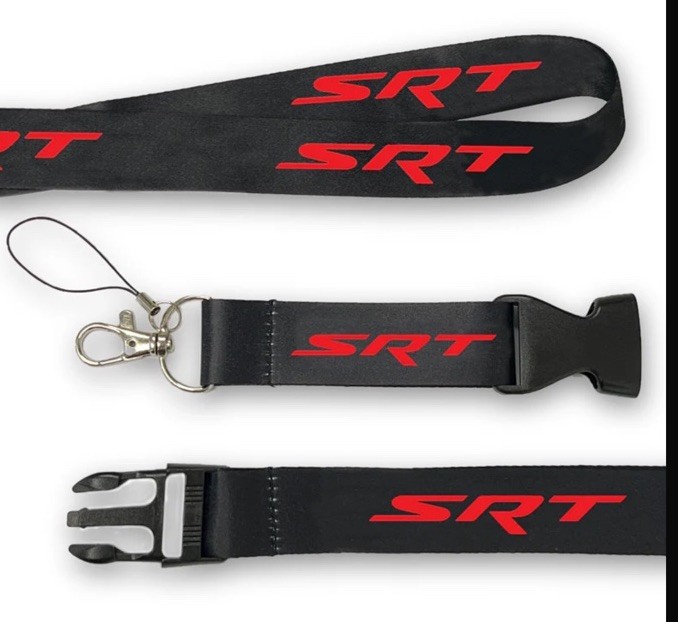 SRT NECK LANYARD DETACHABLE KEYCHAIN BLACK & RED