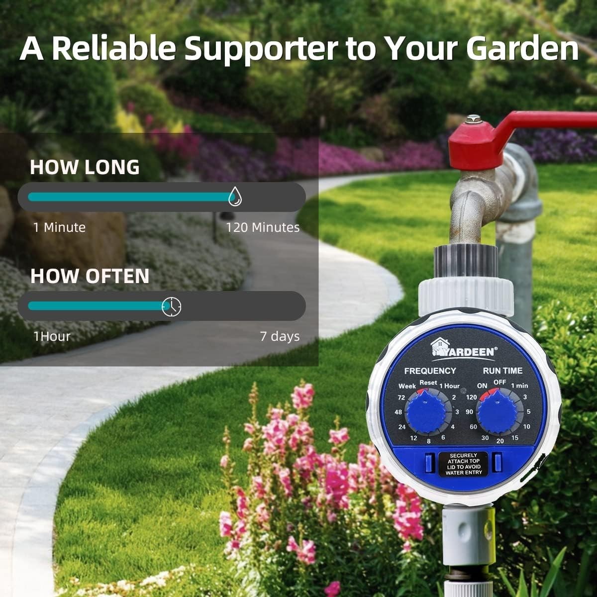 Water Timer Electronic Hose Sprinkler Garden Irrigation Controller Two Dial,No W