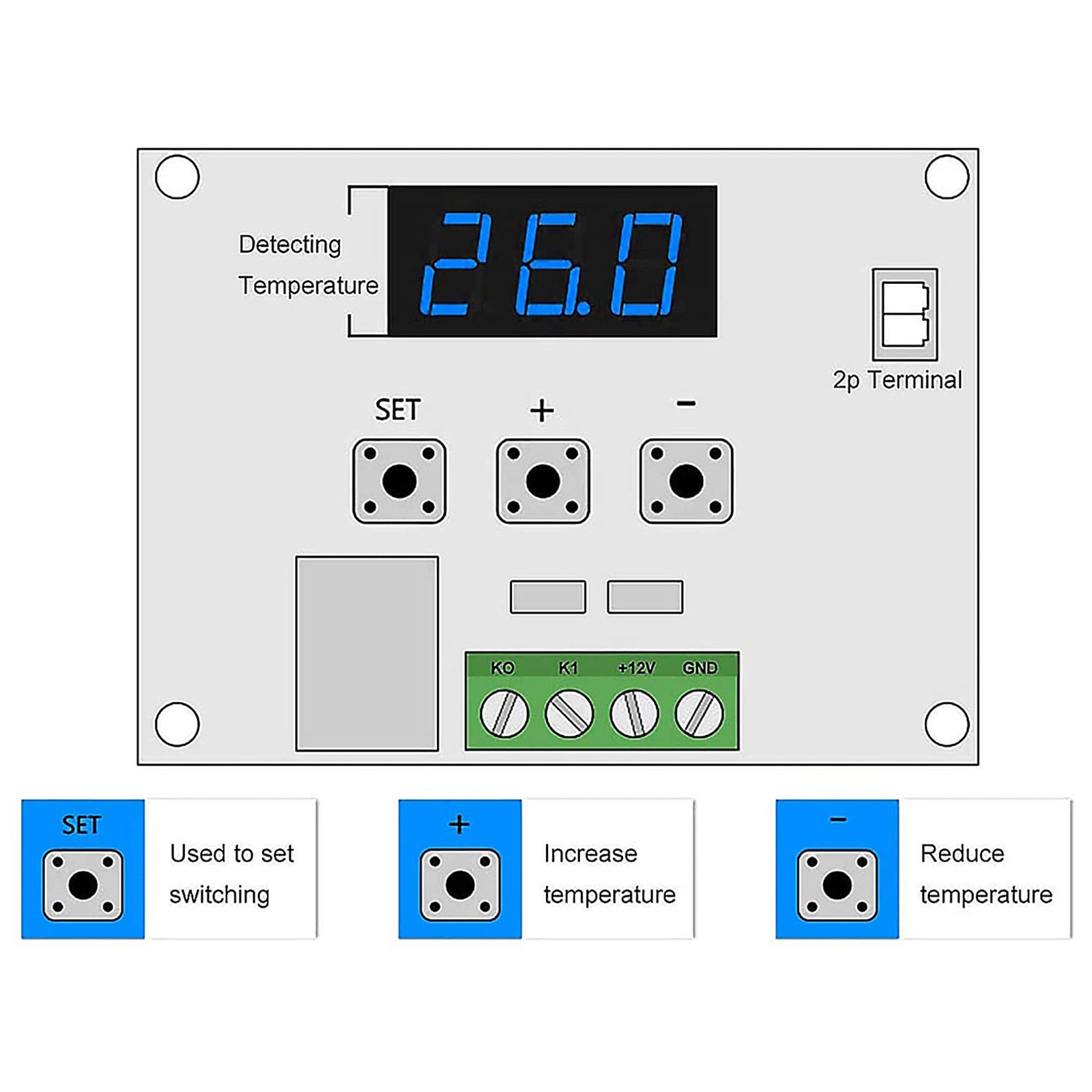 W1209 DC 12 V Digitale Temperaturreglerplatine -50-110°C Elektronischer Tem2183