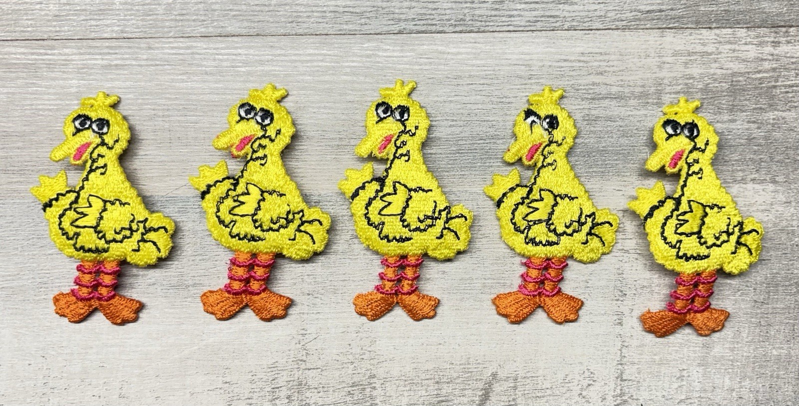 VTG Big Bird Embroidered Patch Sesame Street Iron Sew Jim Henson NOS Lot X5