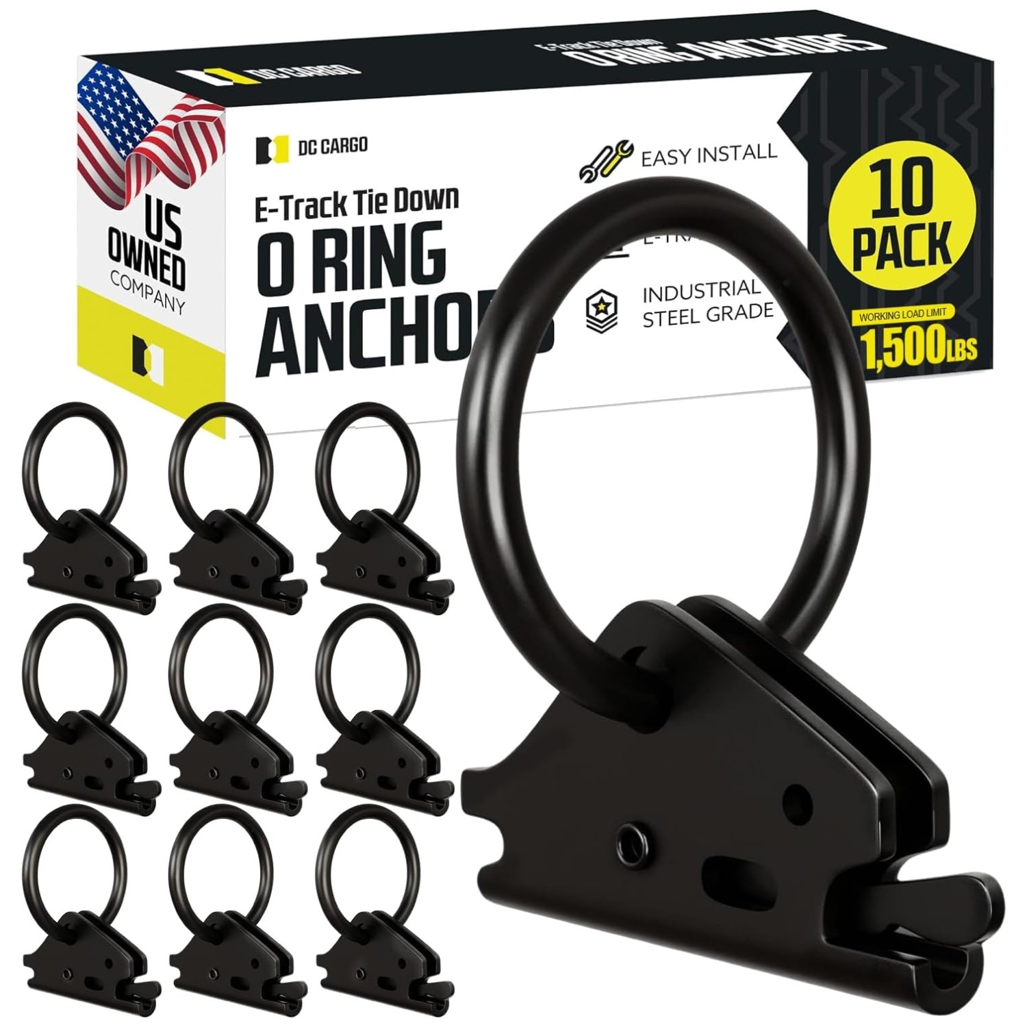 Corrosion Resistant O-Rings for E-Track Systems - 10 Pack with 4500lbs Capacity