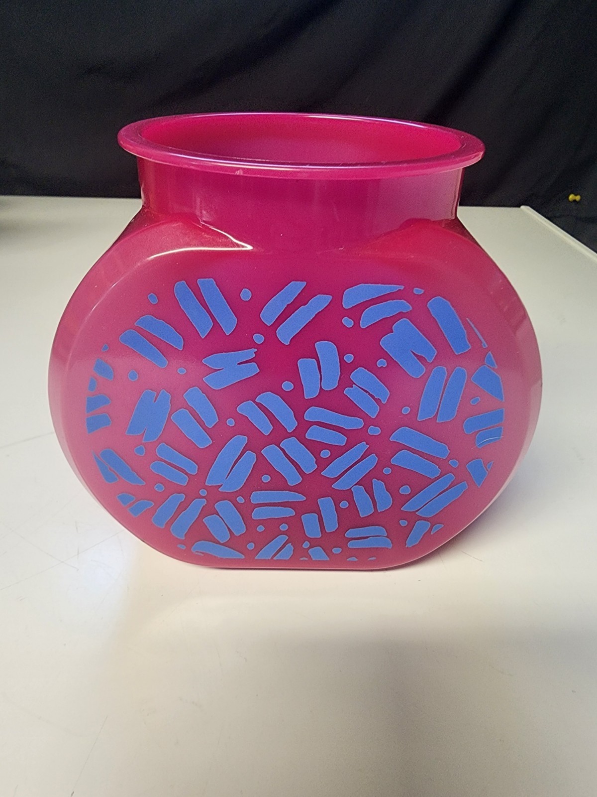 Bright Pink and Blue '80s Themed Fishbowl Jar