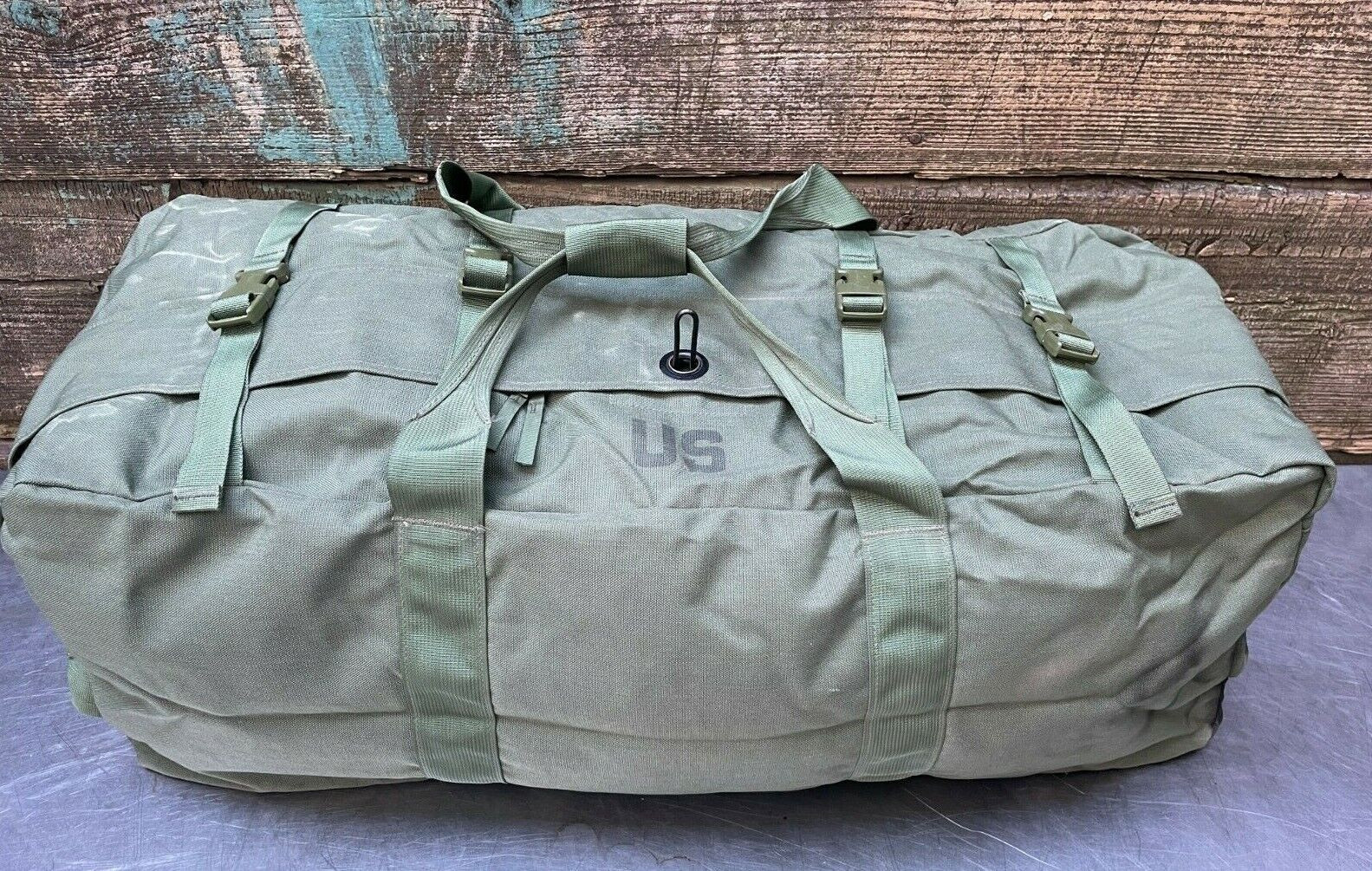 Improved Duffel Bag OD US Military Zipper Deployment Flight Travel NO PAINT VGC