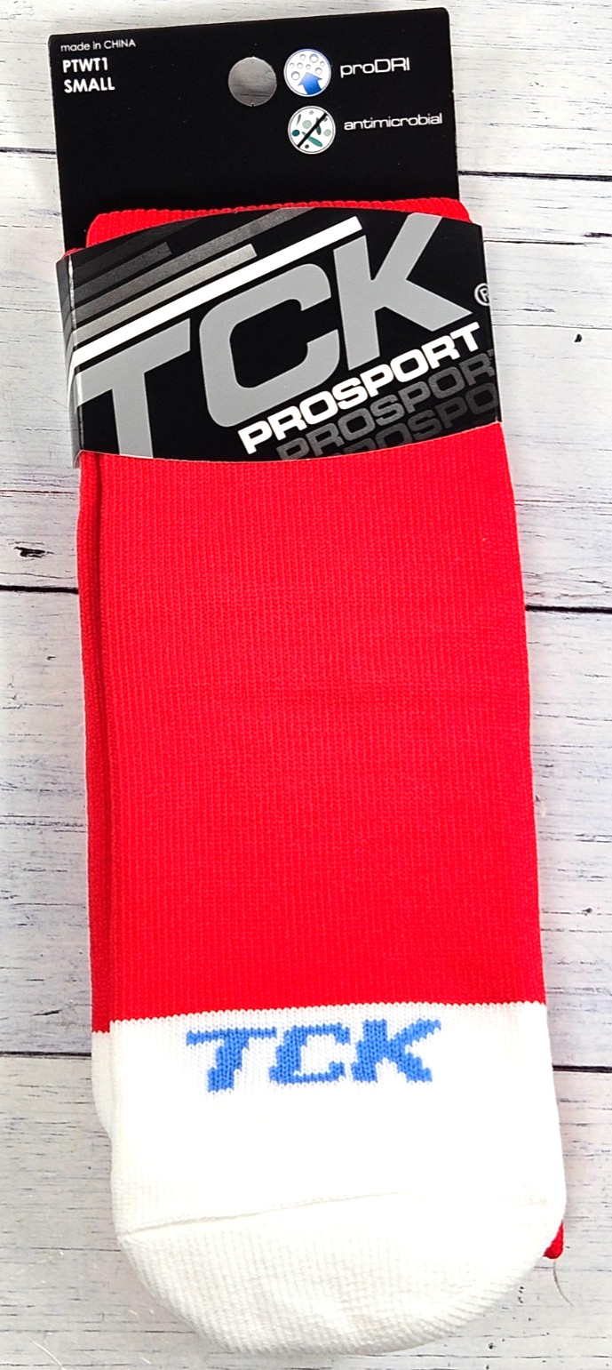 TCK PROSPORT Bseball Socks, Red & White, SMALL (PTWT1)