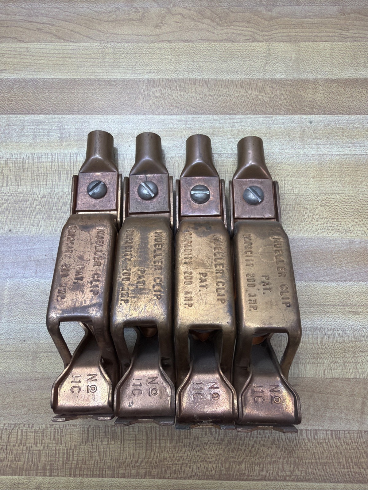 Lot If 4 Mueller 11C Heavy Duty Large Copper Test Clips 200 Amp 1-5/8"