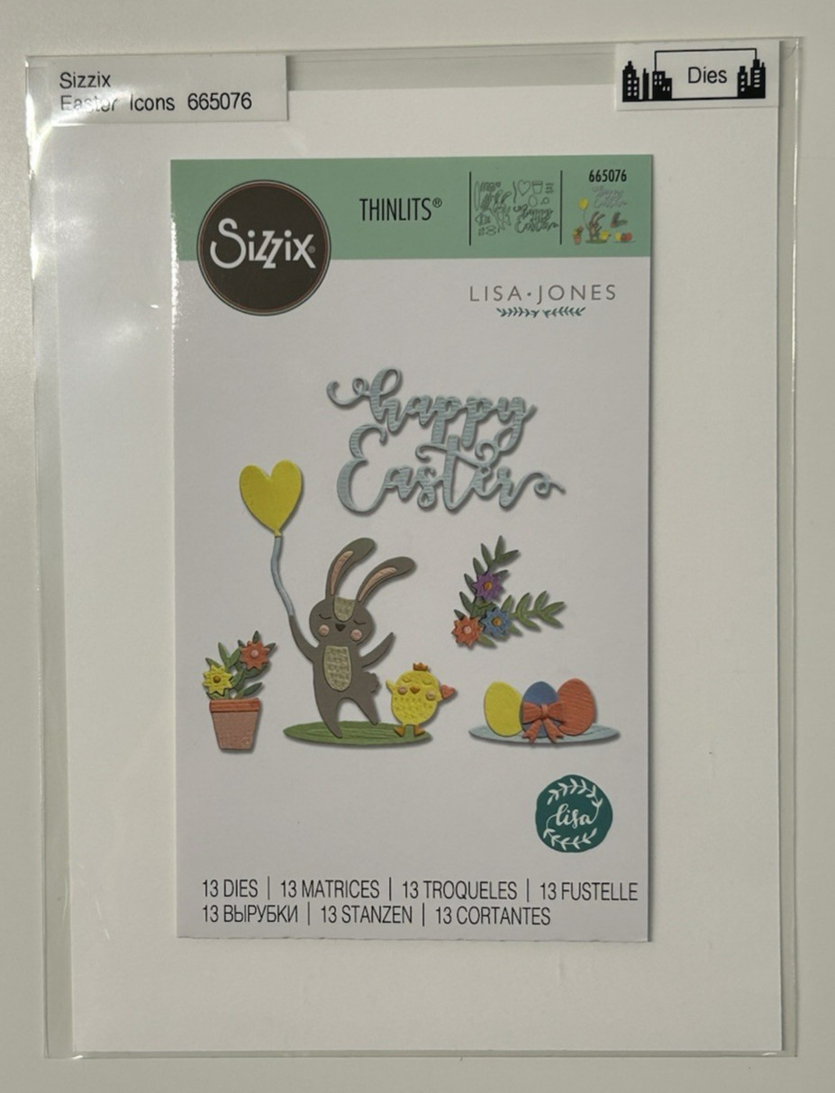 SIZZIX Thinlits Die Set NIP - EASTER ICONS 665076 - Quick Shipping