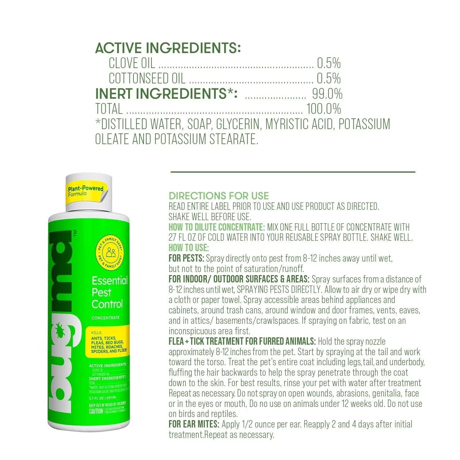 BugMD Pest Control Essential Oil Concentrate 3.7 oz 1-Pack