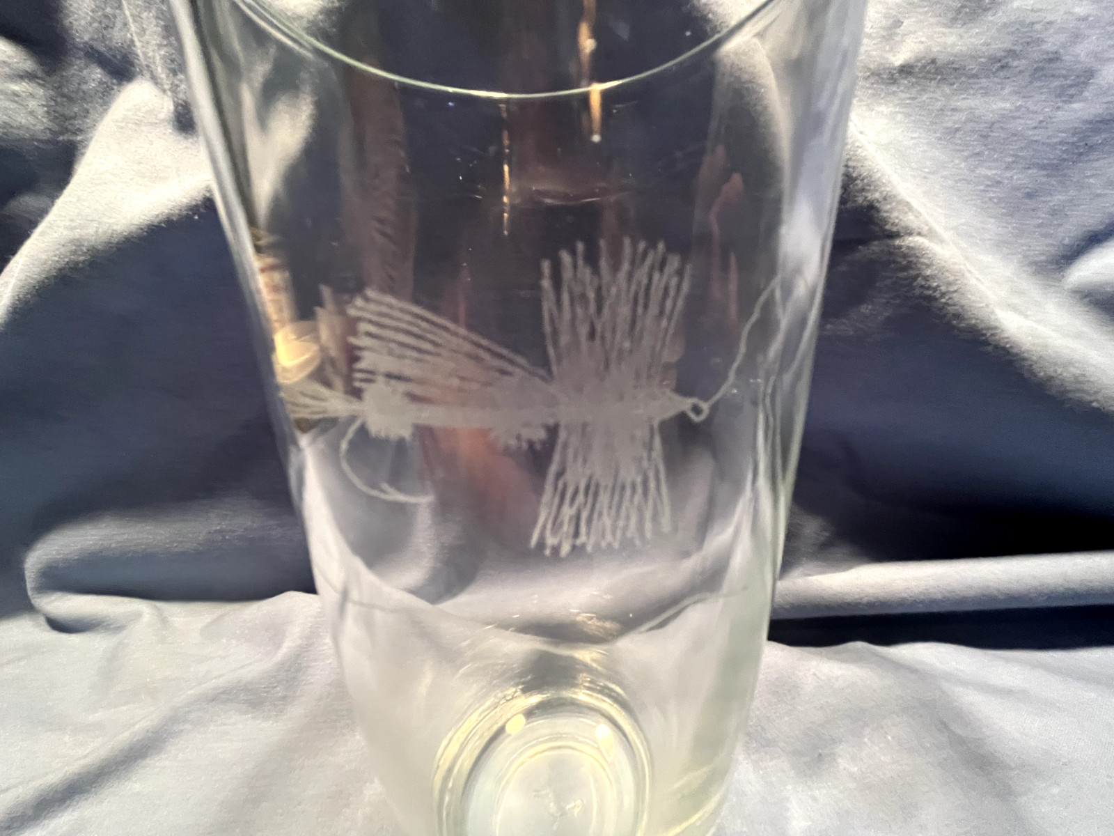 Dry Flies On 16 oz Libby Drinking Glasses-4 DIFFERENT FLY FISHING FLIES-BrandNew