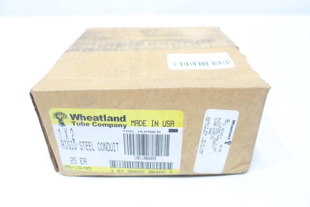 Box Of 25 Wheatland E-32152-C Rigid Steel Conduit Fitting Nipple 1x2in