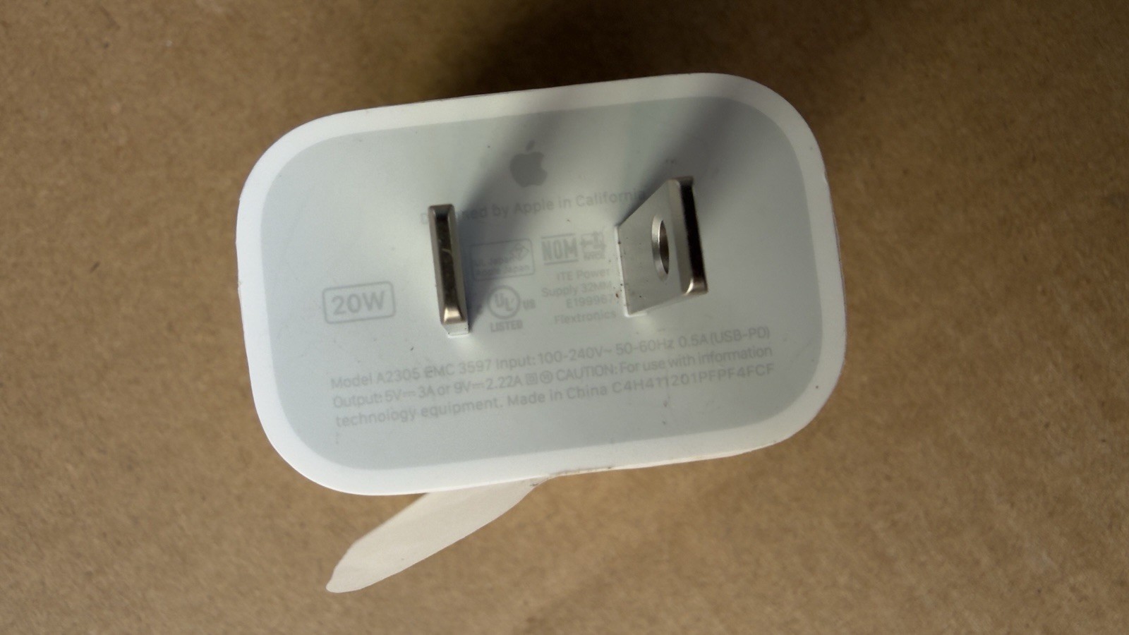 Apple 20W USB-C Power Adapter Charging Block Genuine OEM A2305. New