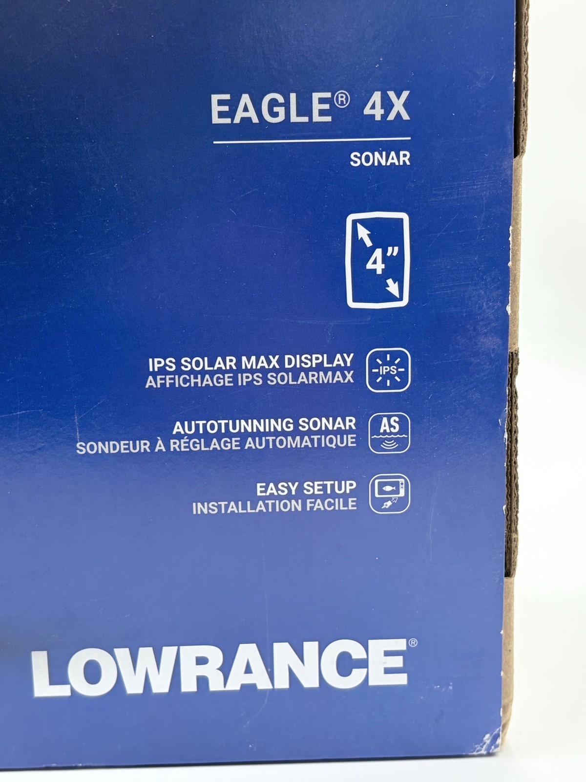 Lowrance Eagle 4x Sonar Fishfinder IPS Solar Max 4" Display Bullet Transducer