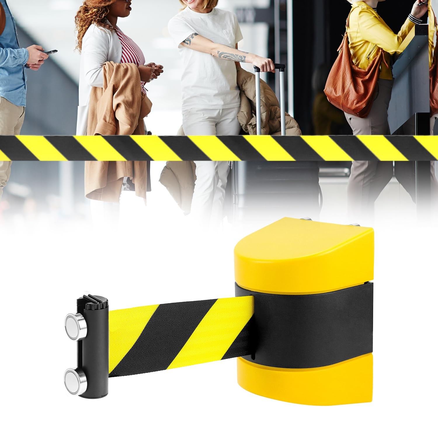 Magnetic Wall Mount Retractable Belt Barrier - Crowd Control and Safety Solution