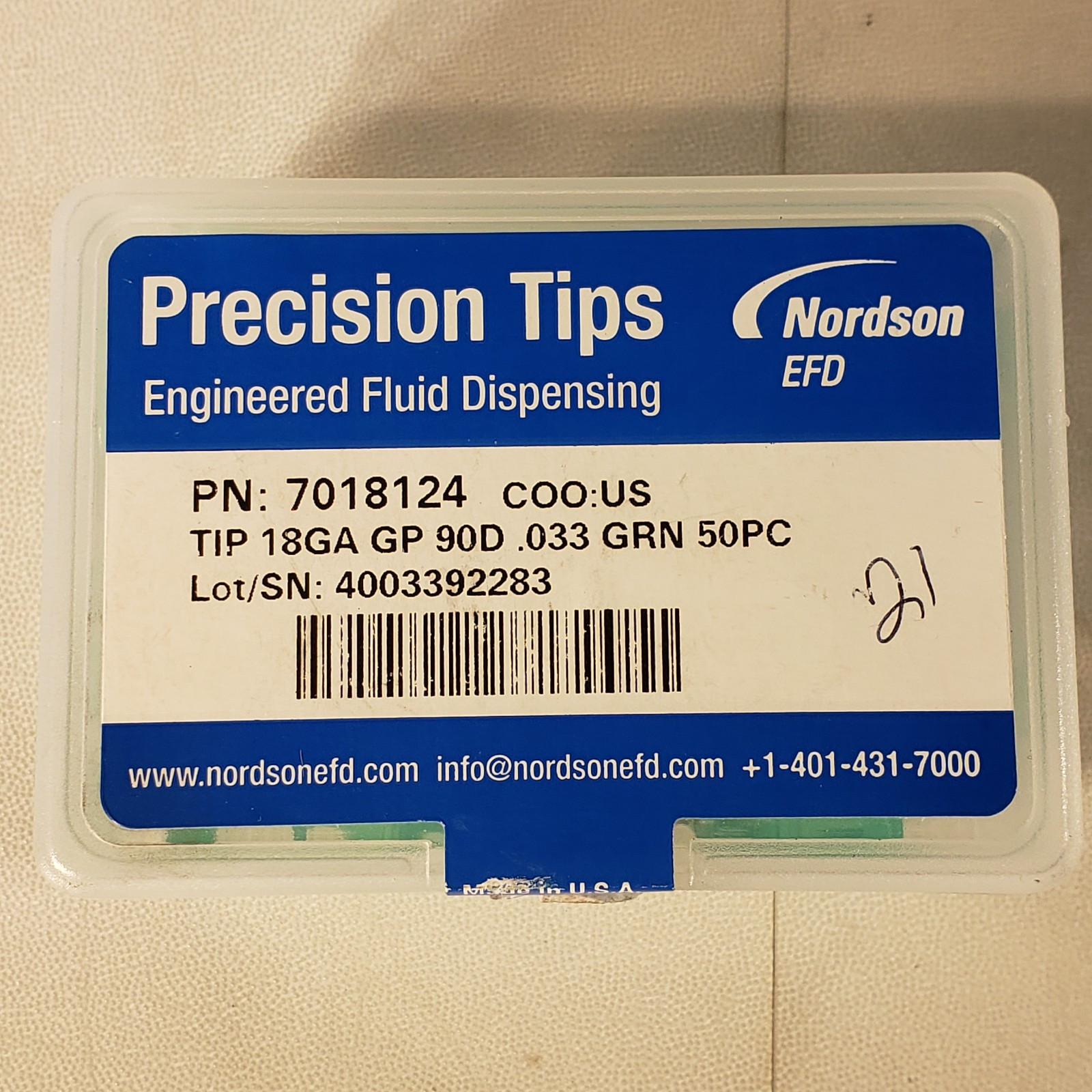 Nordson 7018124 Precision Tips Engineered Fluid Dispensing 21 Pieces