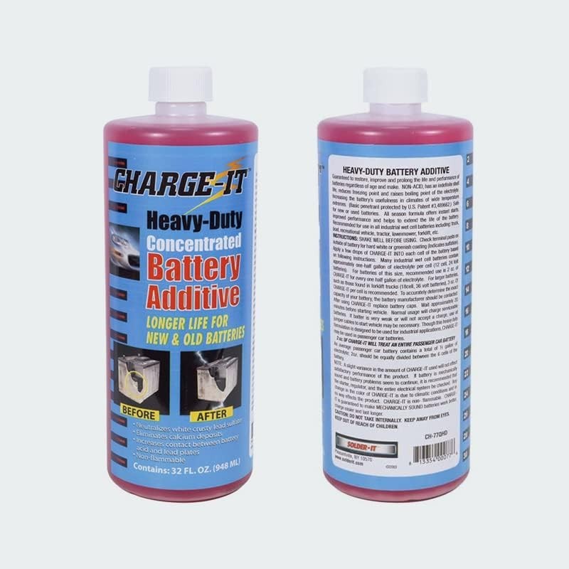 Charge-It Battery Additive Heavy-Duty Concentrate 32 fl oz, Desulfator, React...
