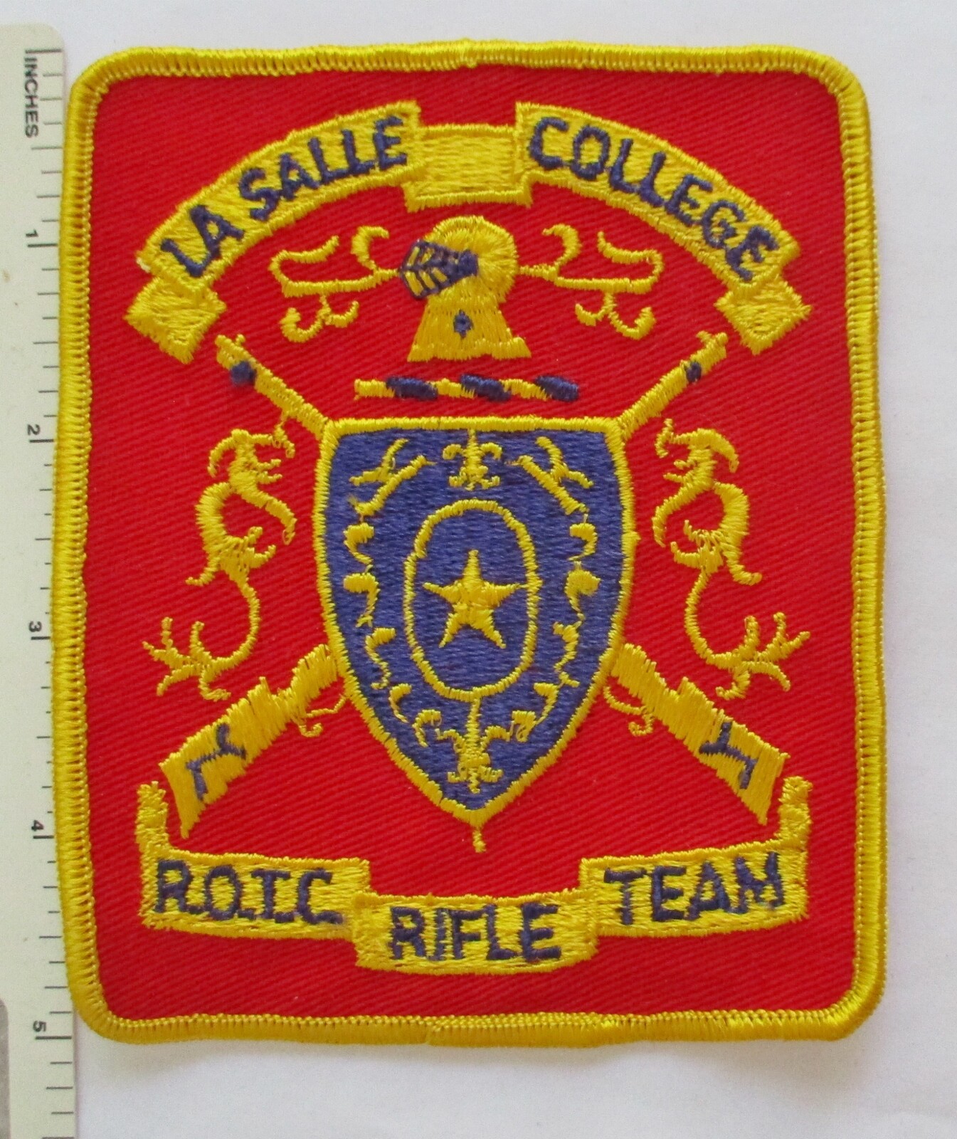 Original 1960s Vintage LA SALLE COLLEGE US ARMY ROTC RIFLE TEAM PATCH