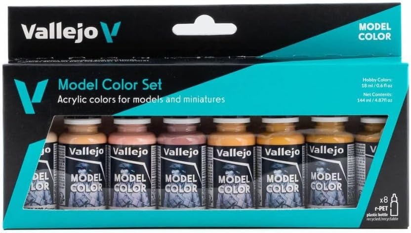Vallejo - Model Color Face & Skin Tones Set | Modeling Acrylic Multicolor