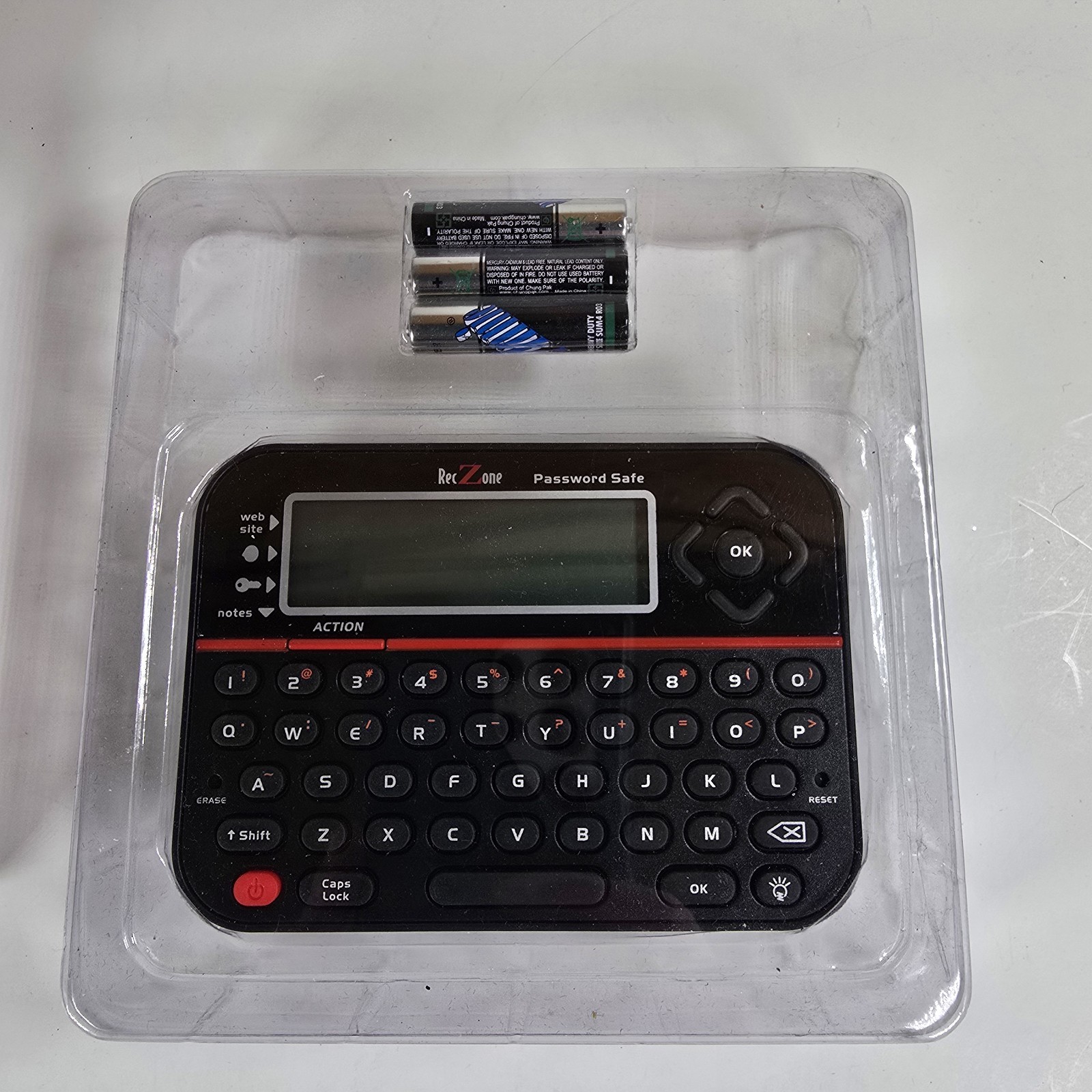 RecZone Password Safe Model 595 Electronic Password Organizer Tested Working OB