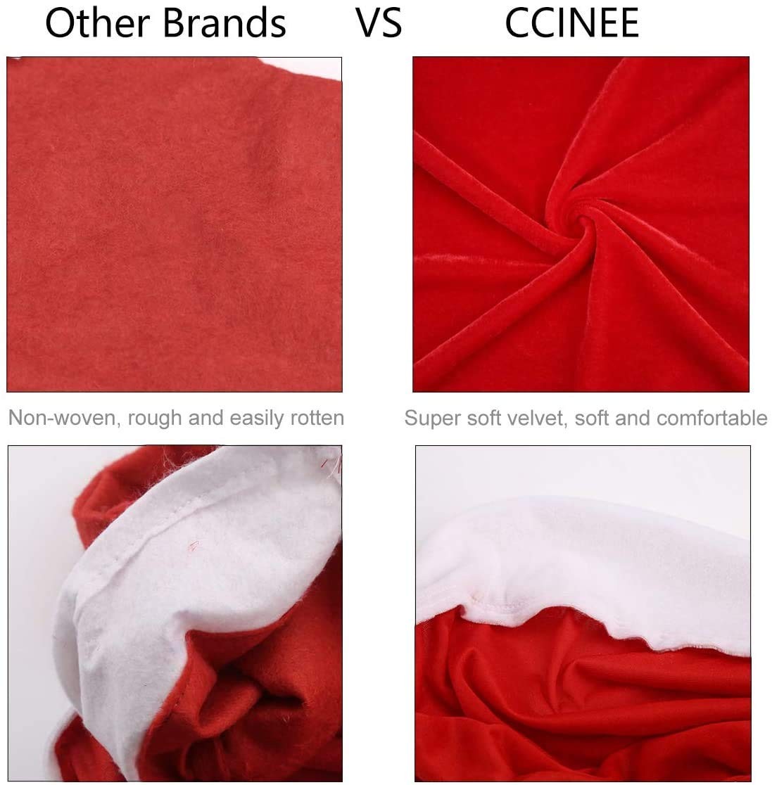 CCINEE 6PCS Christmas Chair Covers,Santa Claus Hat 60 × 50 cm, Red - 6 Pieces