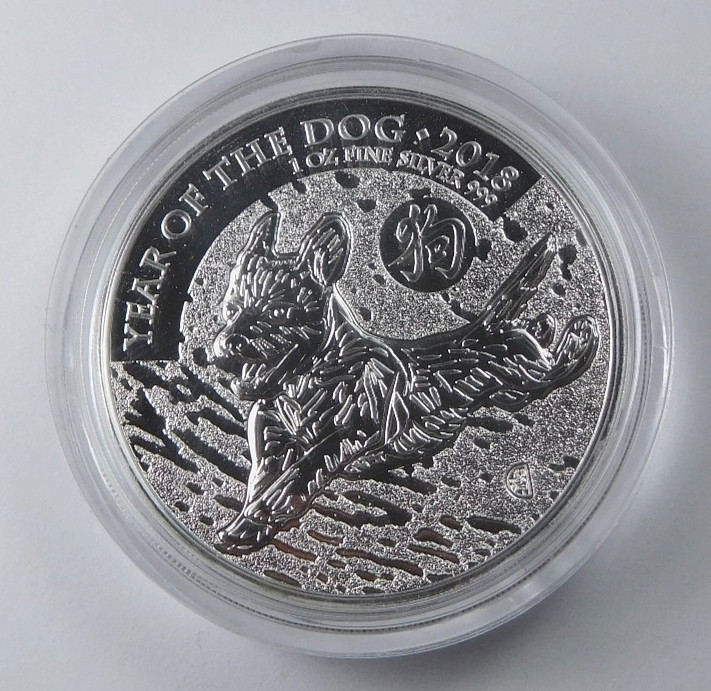 2018 £2 Great Britain Year of the Dog Lunar Series 1 oz .999 Fine Silver Coin