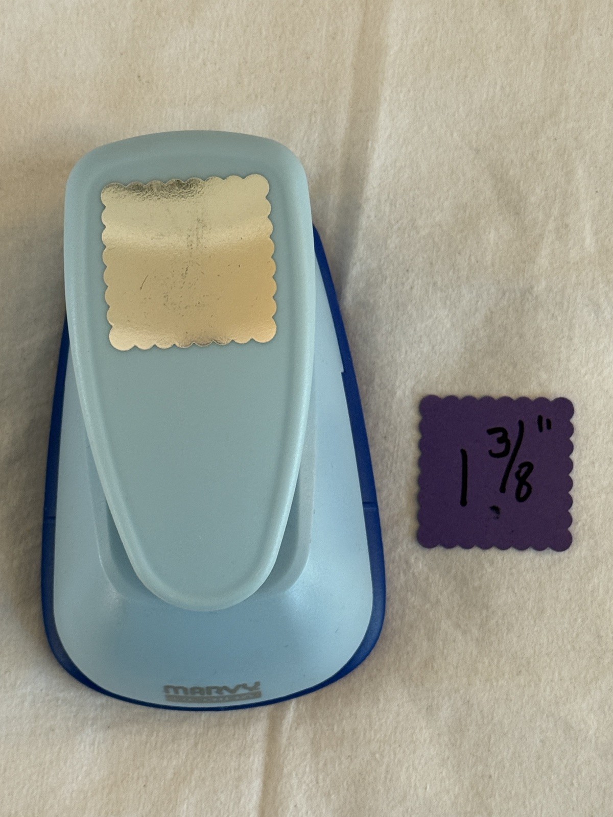 MARVY UCHIDA 1 3/8” SCALLOPED SQUARE Super Craft Punch Scrapbook Tool