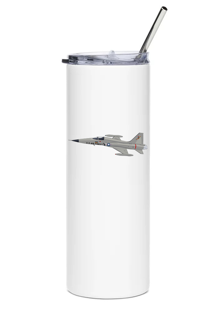 Northrop F-5 Freedom Fighter Stainless Steel Water Tumbler with straw - 20oz.