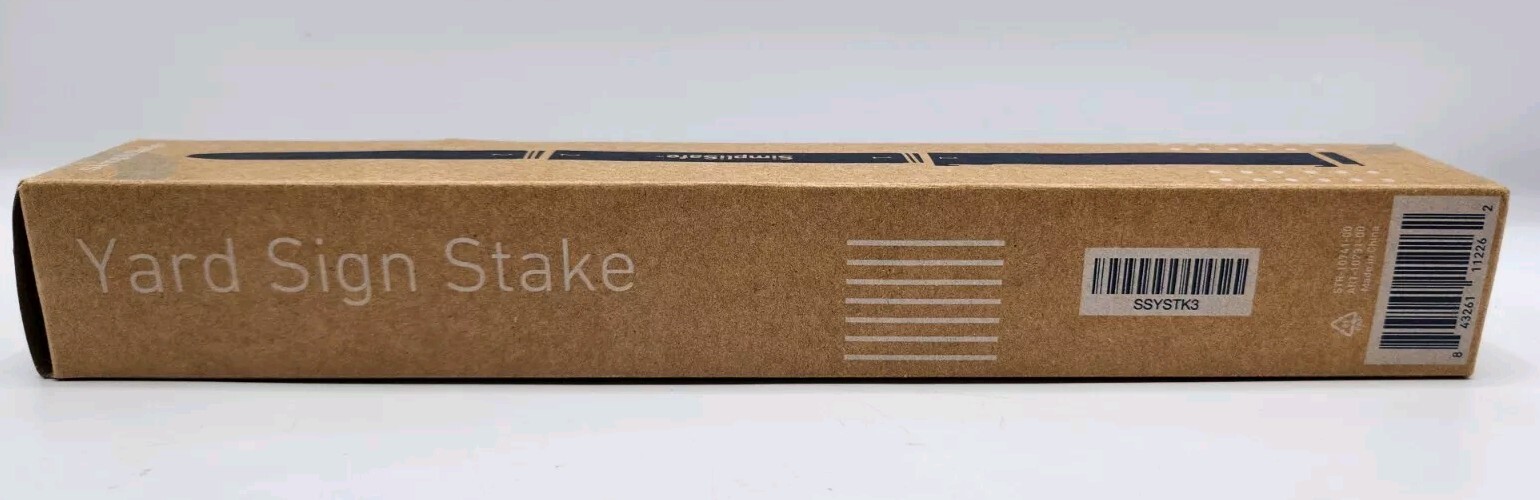 SimpliSafe Security Alarm Yard Sign Stake 3-Piece Kit, Makes 1 Stake