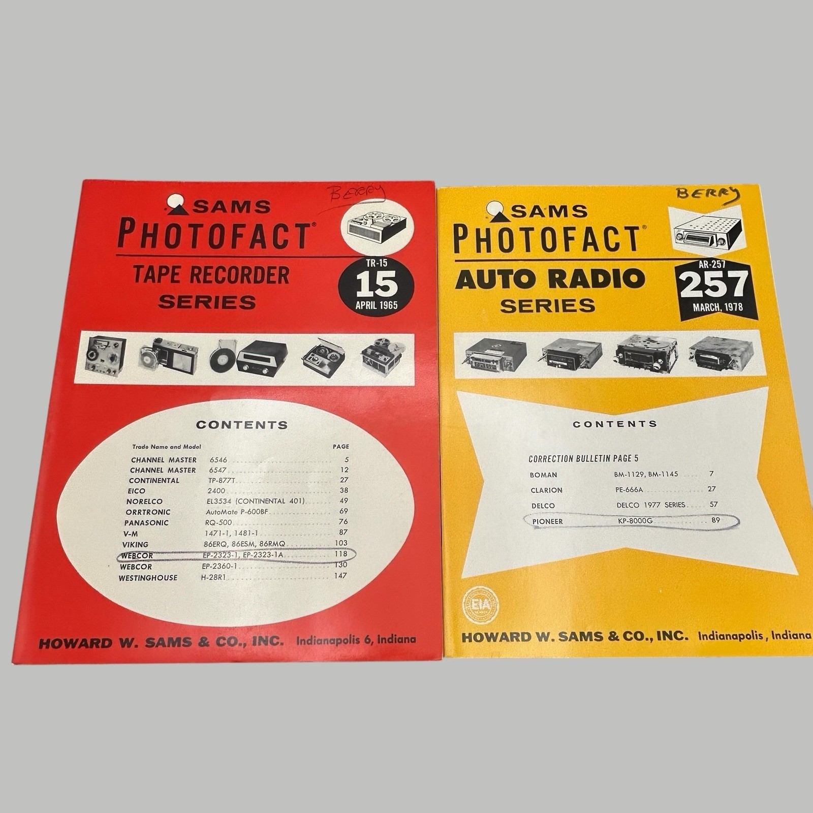 Sams Photofact CB Radio Auto Transistor Series Manuals 15 & 257 Ships Quickly