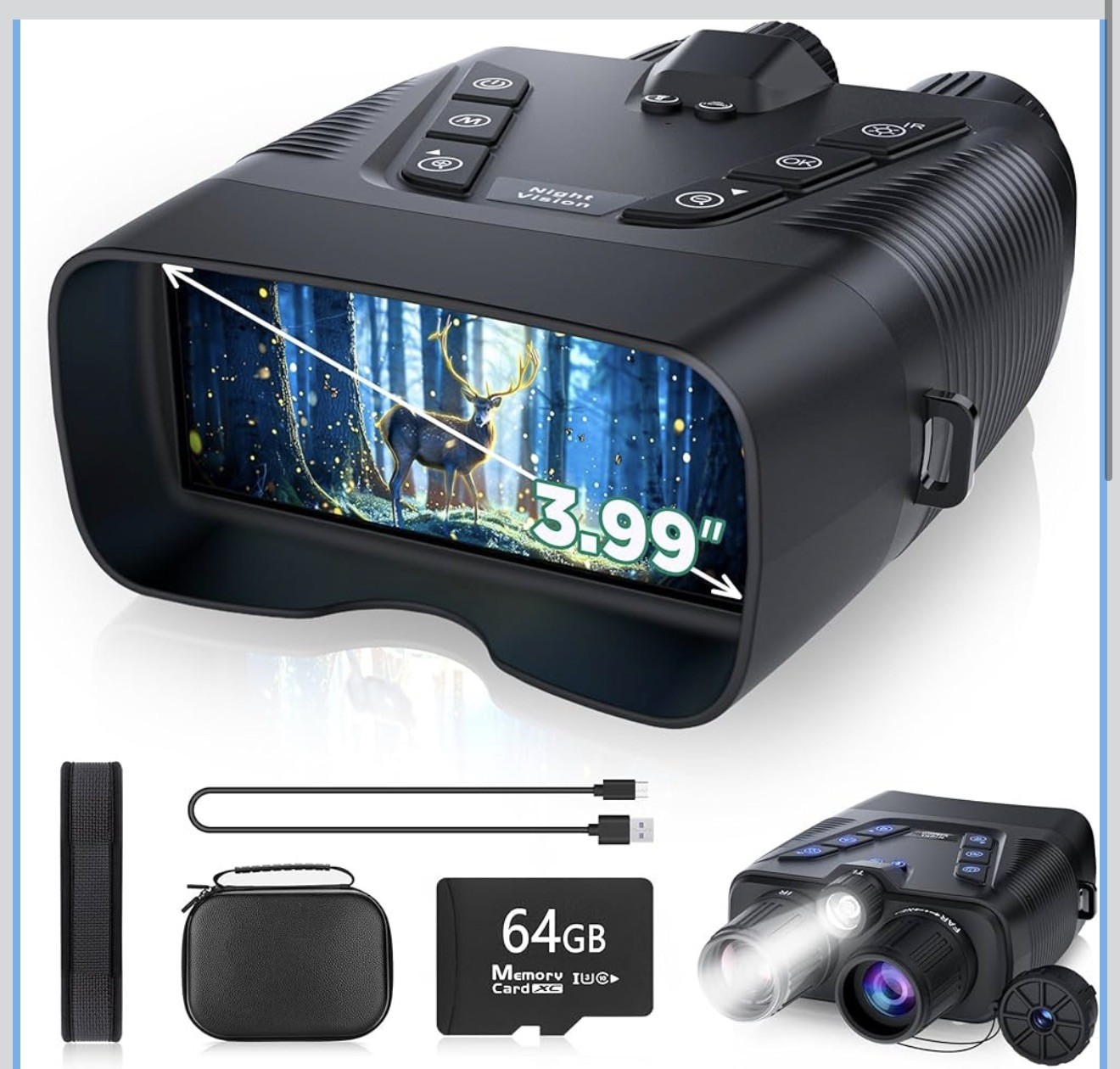 Night Vision Goggles, 58MP Full-Color 4K Night Vision Binoculars with 10000Mah F