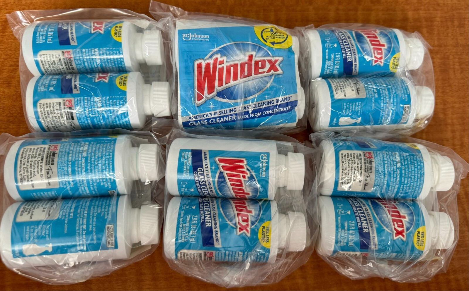 Windex Glass Cleaner Concentrate 2.9 Oz Each Concentrated Refill Bottles 12 Pack