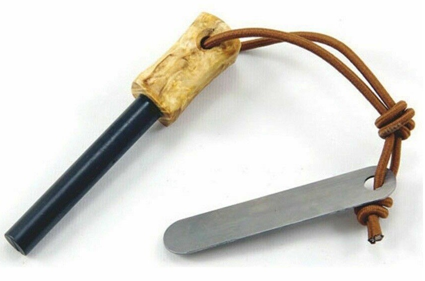 Casstrom Fire Striker Army Curly Birch All-Weather Fire Striker Steel Lanyard
