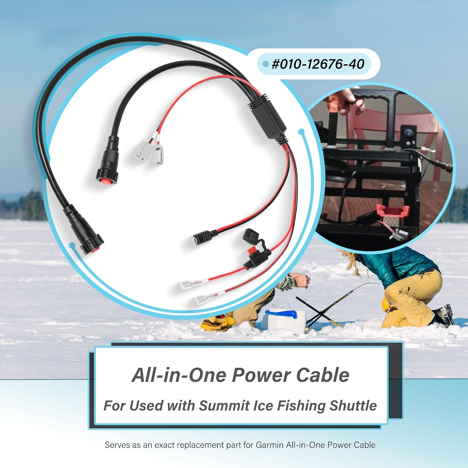 010-12676-40 All-in-One Power Cable fits for Garmin LiveScope Ice Fishing Bundle