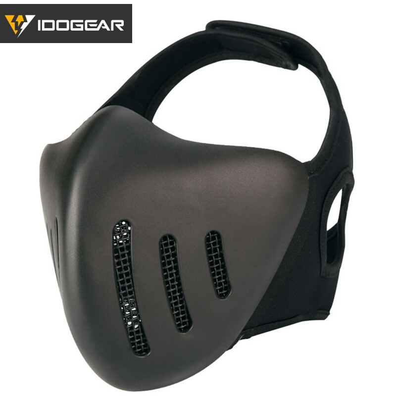 IDOGEAR Tactical Half Face Mask Mesh Airsoft Mask TPU Hunting Mask Camo Airsoft