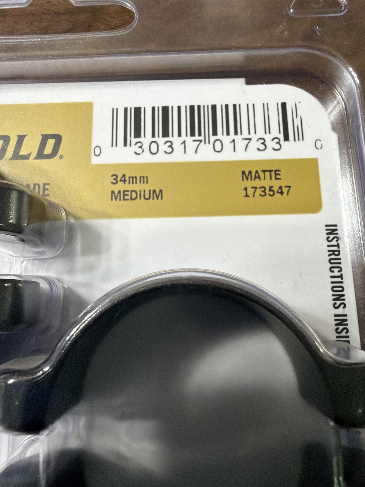 NOS LEUPOLD 34mm Dual Dovetail Medium Matte Scope Rings 173547 “L” Engraved