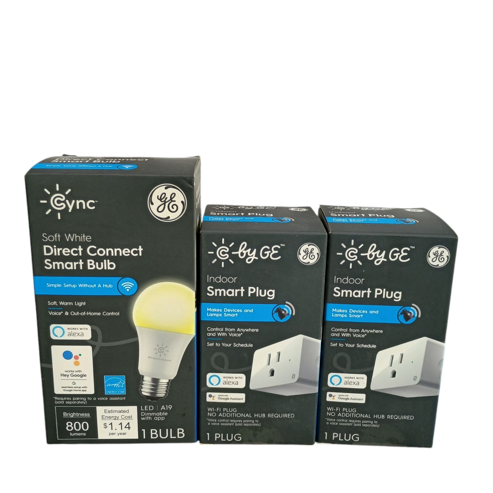 C by GE INDOOR Smart Plug & Lightbulb W/ Smart PLUG Alexa Google ASSISTANT 3pcs.