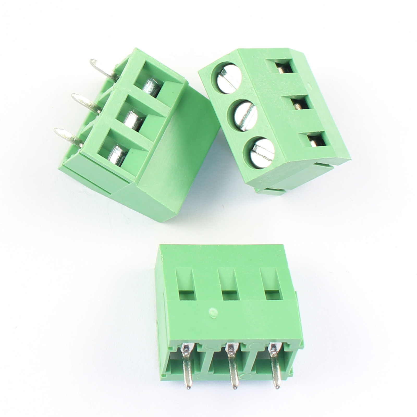100Pcs 5mm 5.0mm Pitch 3 Pin Straight Screw Terminal Block Connector 300V 15A