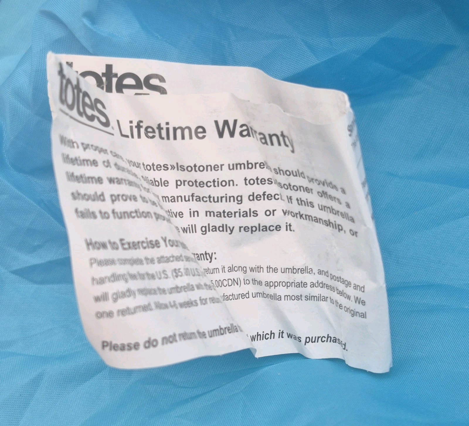 TOTES Teal Compact Umbrella Gently Used