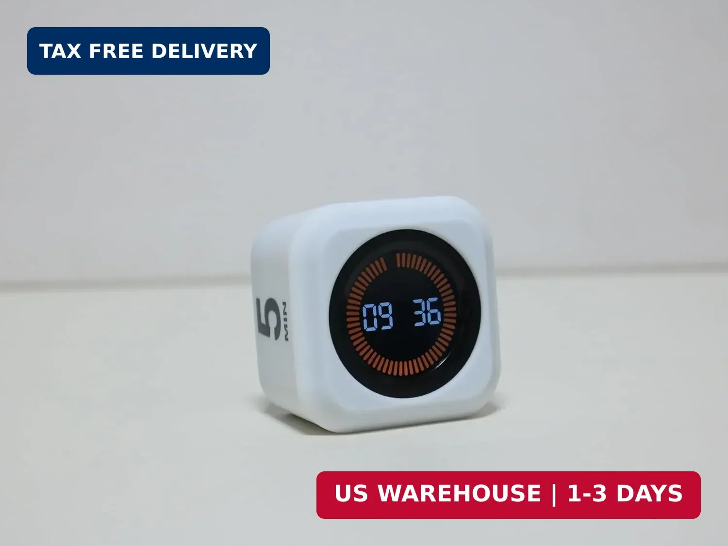 Rotating Cube Visual Pomodoro Timer 5, 25, 10 50 Minutes Preset + Custom Countdo