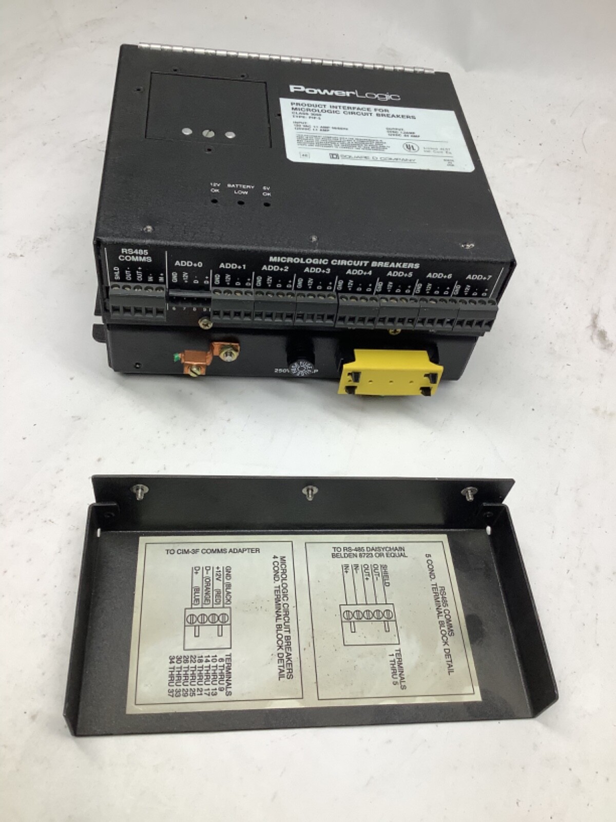 SQUARE D POWERLOGIC PIF-3 INTERFACE MICROLOGIC BREAKERS RS485 COMM CLASS 3050 K4