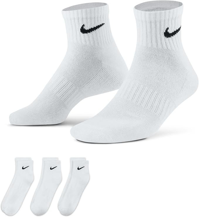 Nike Unisex Adult Everyday Cushioned Training Ankle Socks (3-Pack) White