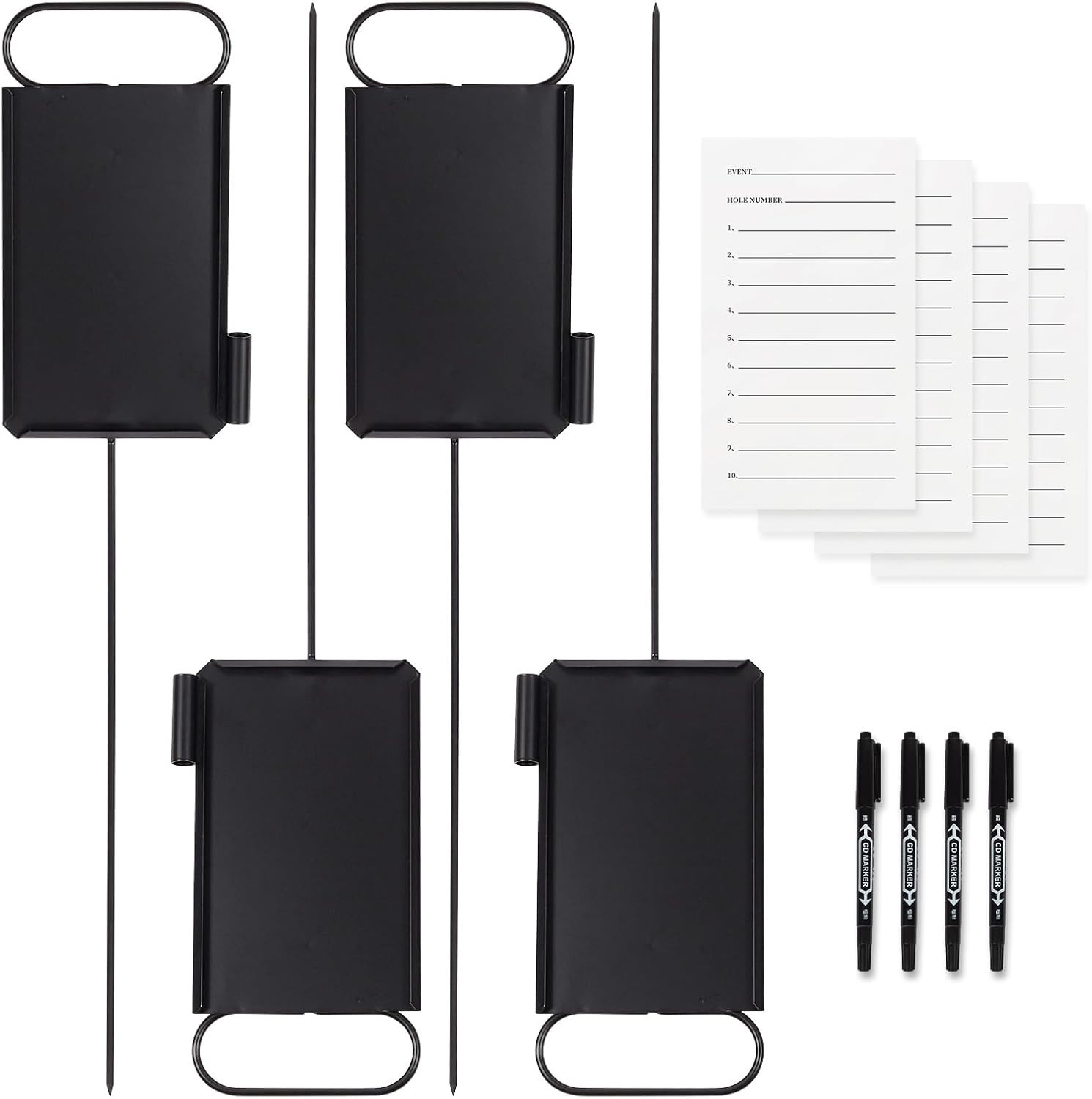 4 Pcs Closest to the Pin Marker - Golf Metal Proximity Marker with 50 Sheets Car