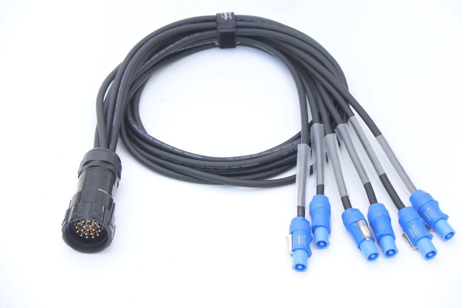 Socapex 19-Pin Breakour Cable 6 Powercon Cable Loose Tail With Distribution Core