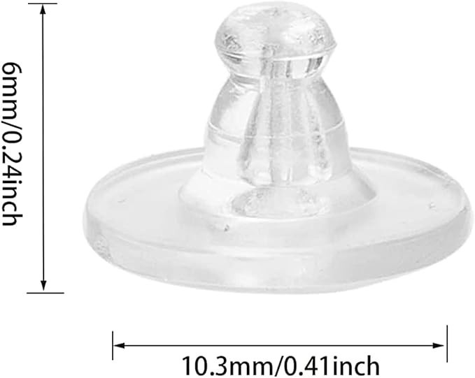 Rubber Earring Backs,100PCS Soft Clear Earring Backs Replacements for Droopy Ear