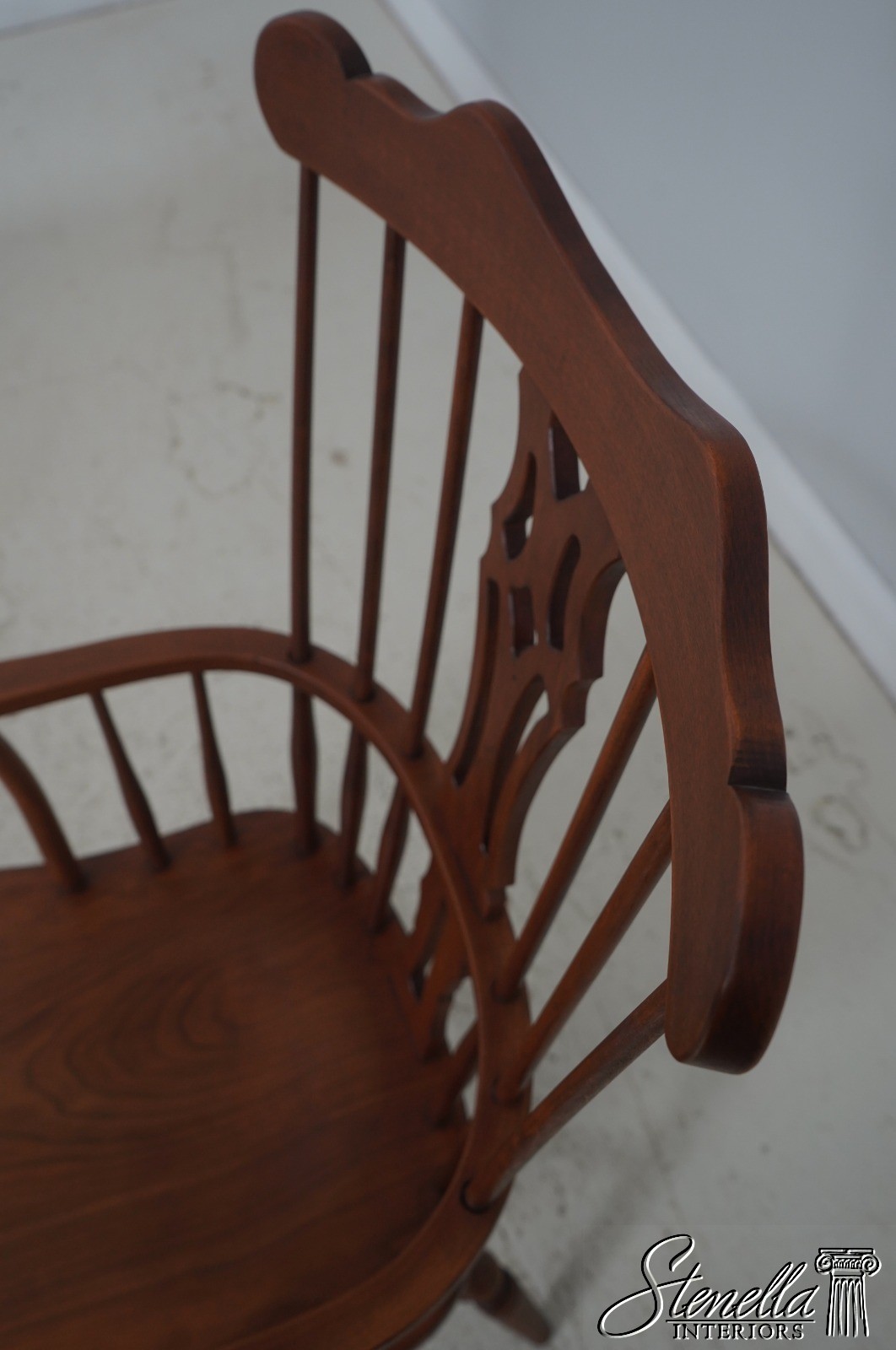 L71863: Set of 6 Solid Cherry Brace Back Windsor Chairs