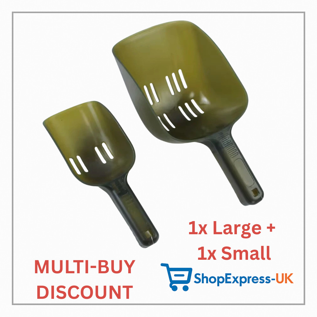 Bait Scoop Spoon Carp Fishing Mixing Bait Boilies Ground Bait Pellets 2 Pack