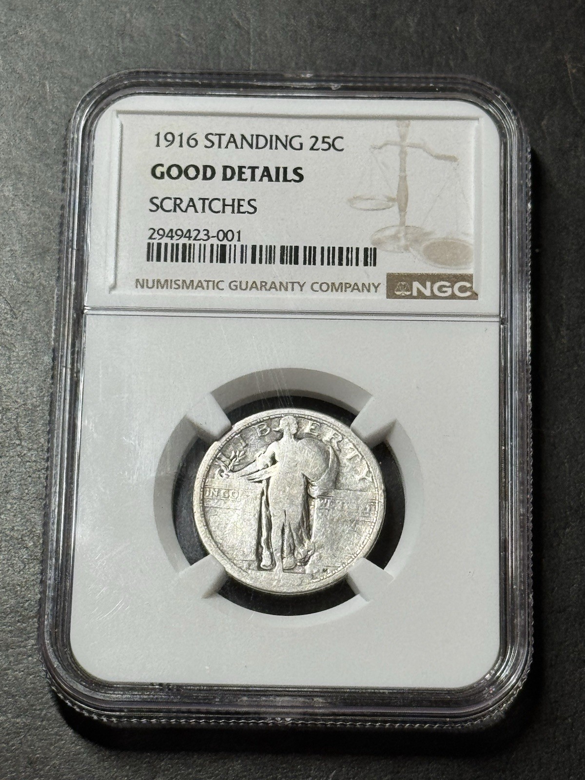 1916 P Standing Liberty Quarter Graded NGC Good Details Key Date Coin (Slab3460)