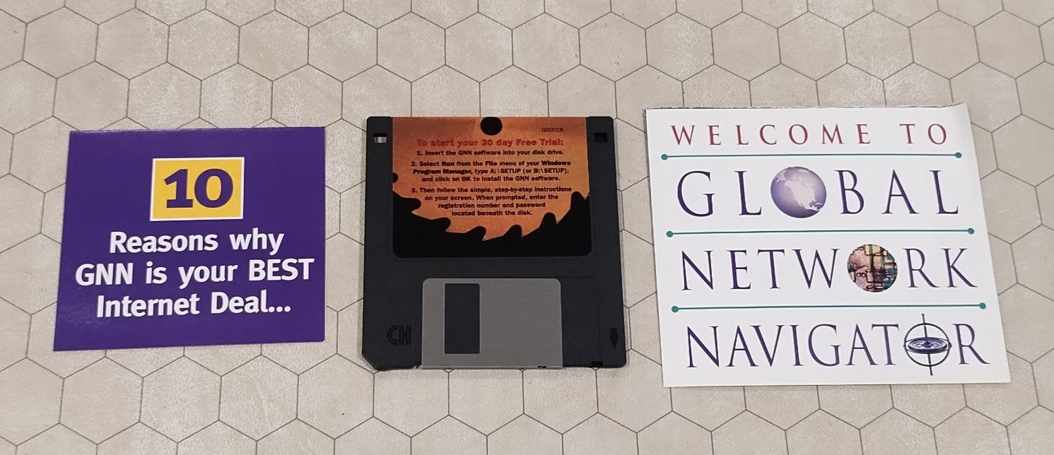 Global Network Navigator (GNN) 3.5" disk, tested!