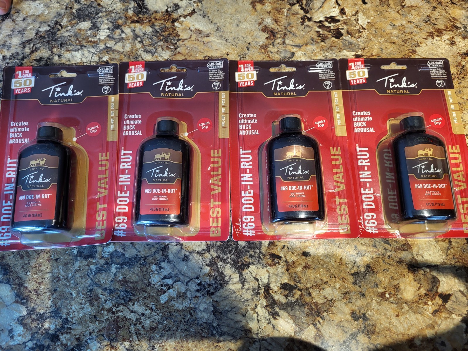 Lot of 4  Tink's #69 Doe-in-Rut Natural Estrous - 4 oz each NEW