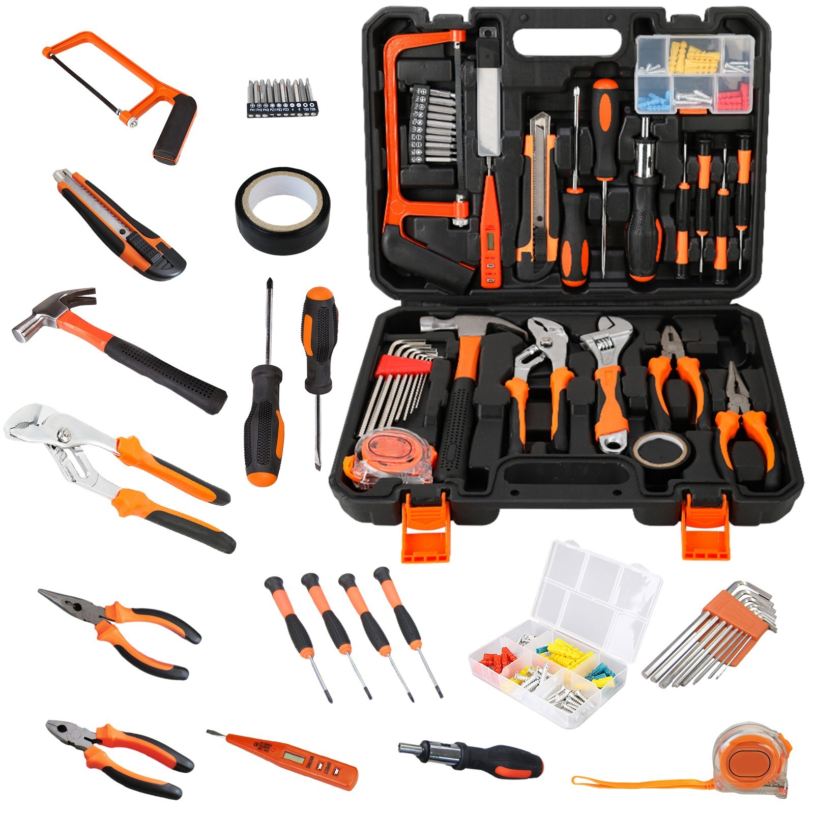 100pcs Household Tool Kit Home Hand Repair Tools Set Box with Storage Case