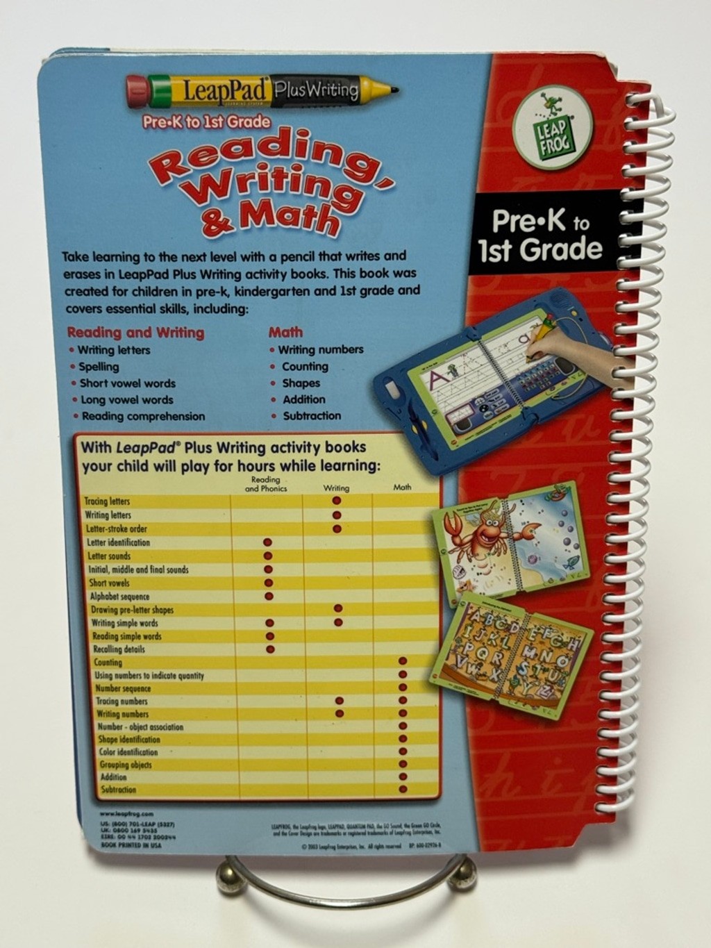 LeapFrog Learning Toy Reading Writing & Math Book & Cartridge