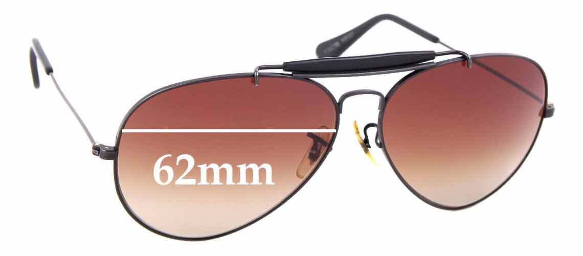 SFx Replacement Sunglass Lenses fits Ray Ban B&L Outdoorsman - 62mm Wide